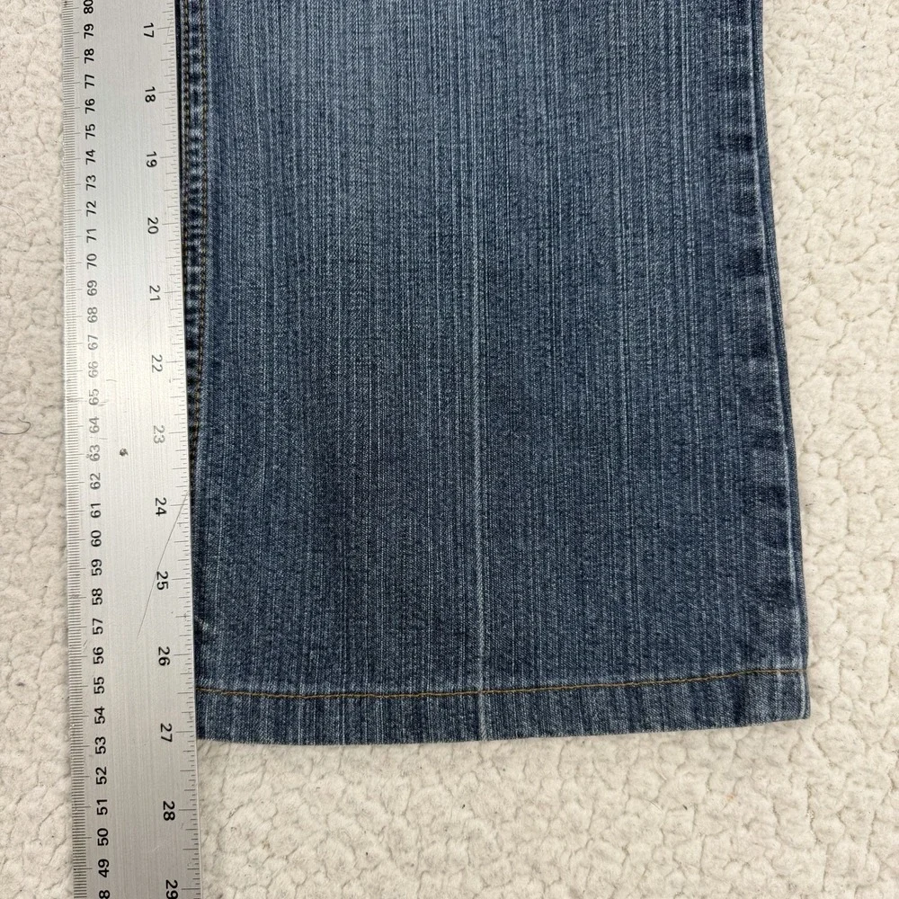 Mossimo Bootcut Jeans Women's 12 (34x27) Y2K Western Whiskered Boho